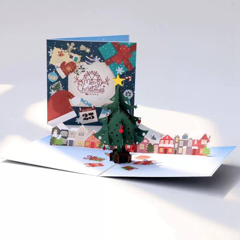 Festive City Glow 3D Pop Up Christmas Card