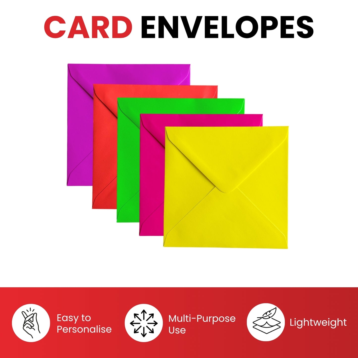 Pack of 500 Vivid Mellow Yellow 130x130mm Gummed Envelopes