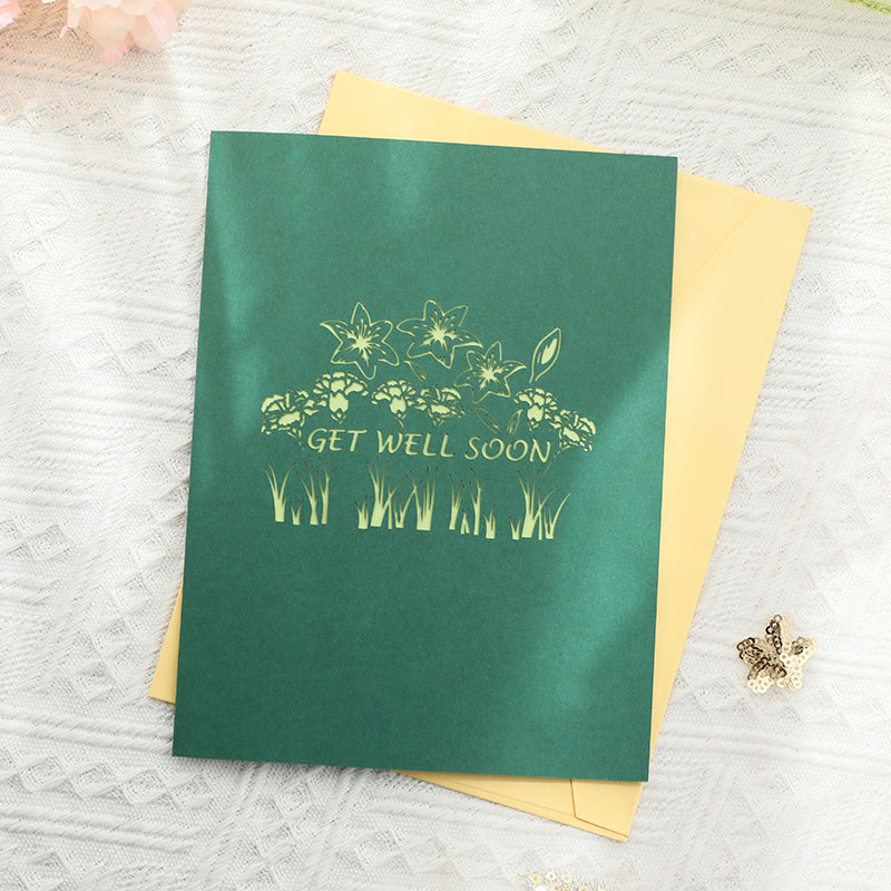 Healing Blooms 3D Pop Up Get Well Soon Card