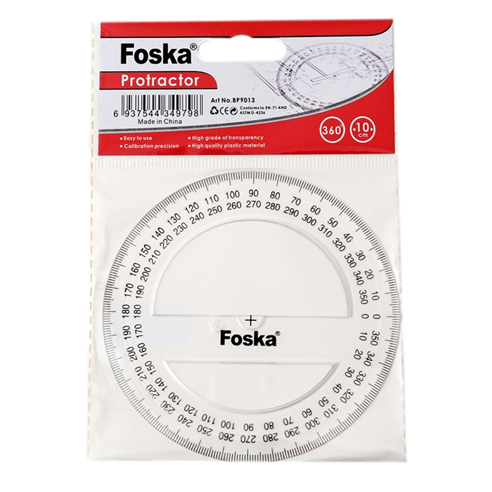 360 Degree 10cm School Transparent Plastic Protractor Ruler – Choice ...