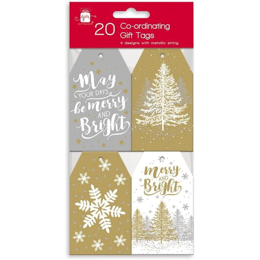 Pack of 20 Metallics Christmas Gift Tags