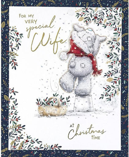 Bear Standing On Bucket Special Wife Boxed Christmas Card