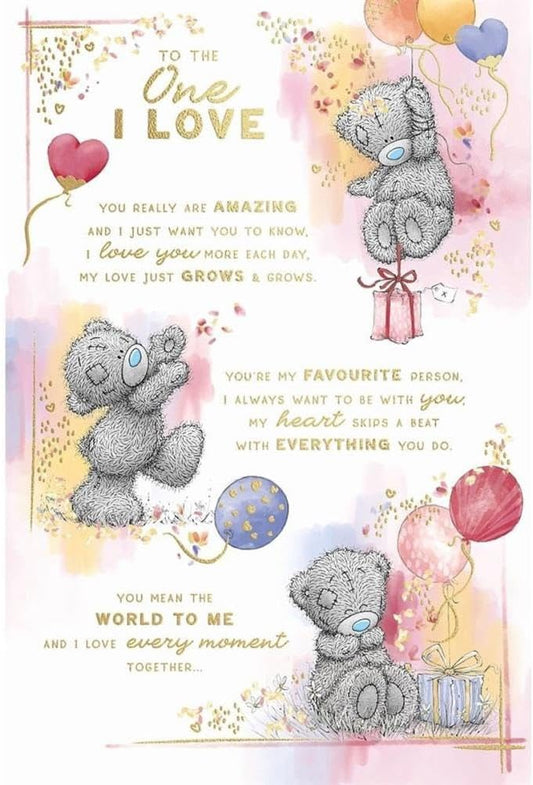 Bear With Balloons And Gift One I Love Luxury Gold Foil Embellished Birthday Card