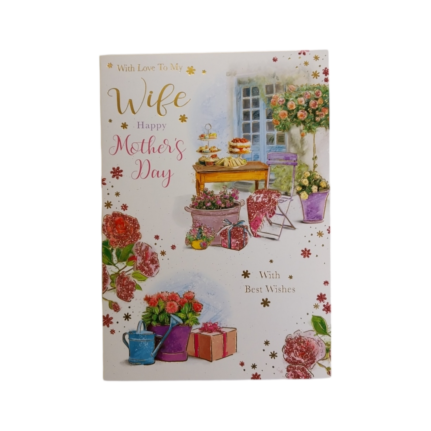To My Wife Garden Scene Design Mother's Day Card