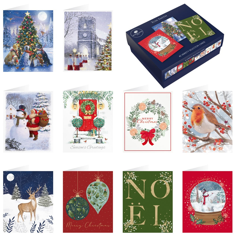 Pack of 40 Bumper Variety Christmas Cards