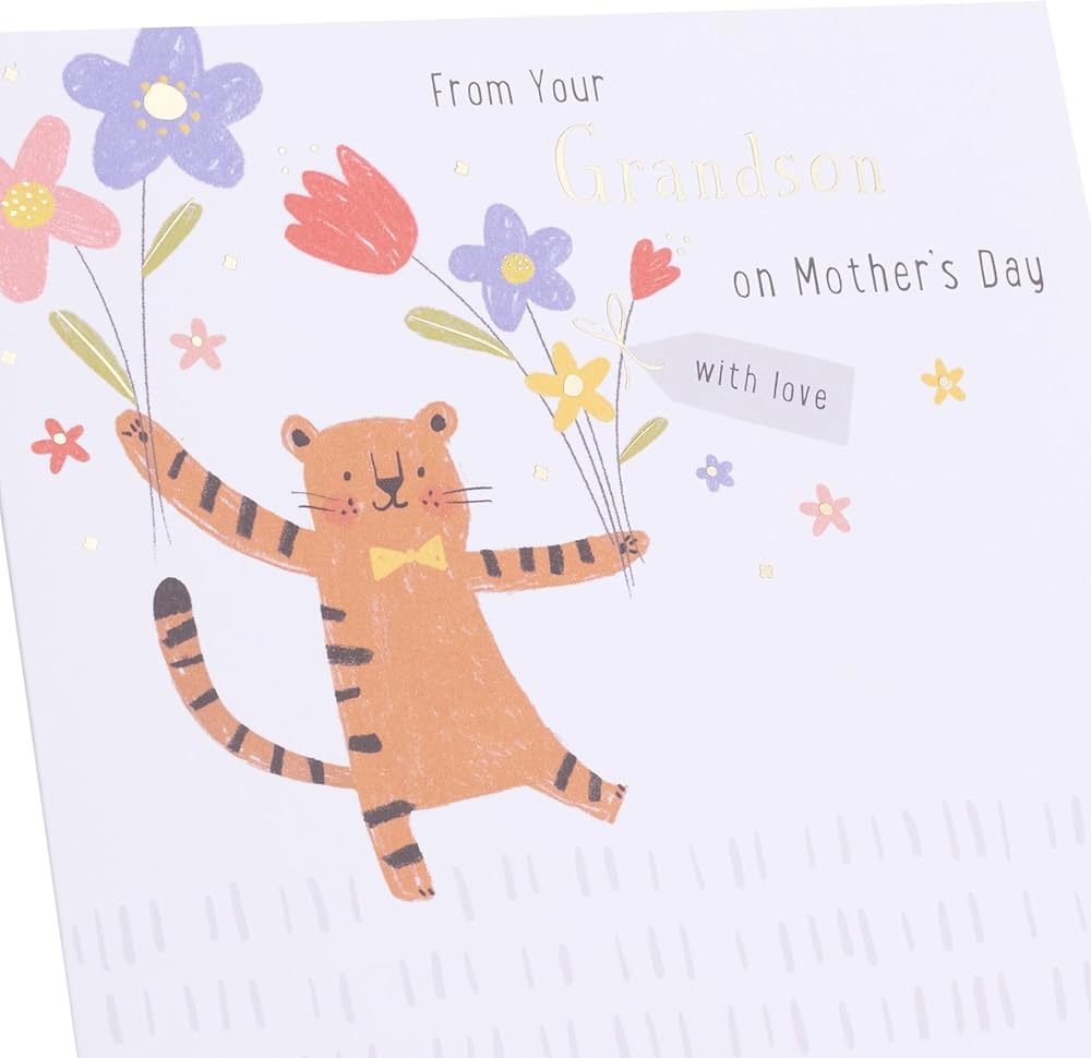 Tiger Design From Grandson Mother's Day Card