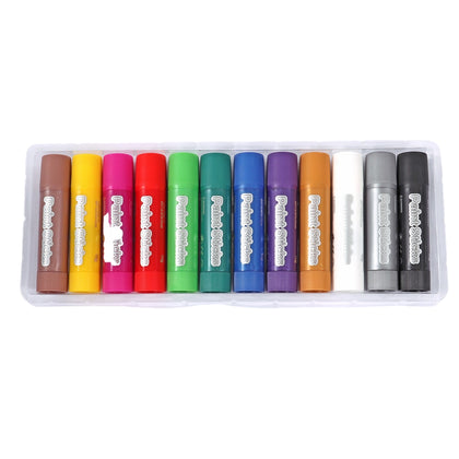 Pack of 12 Metallic Colour Paint Crayons