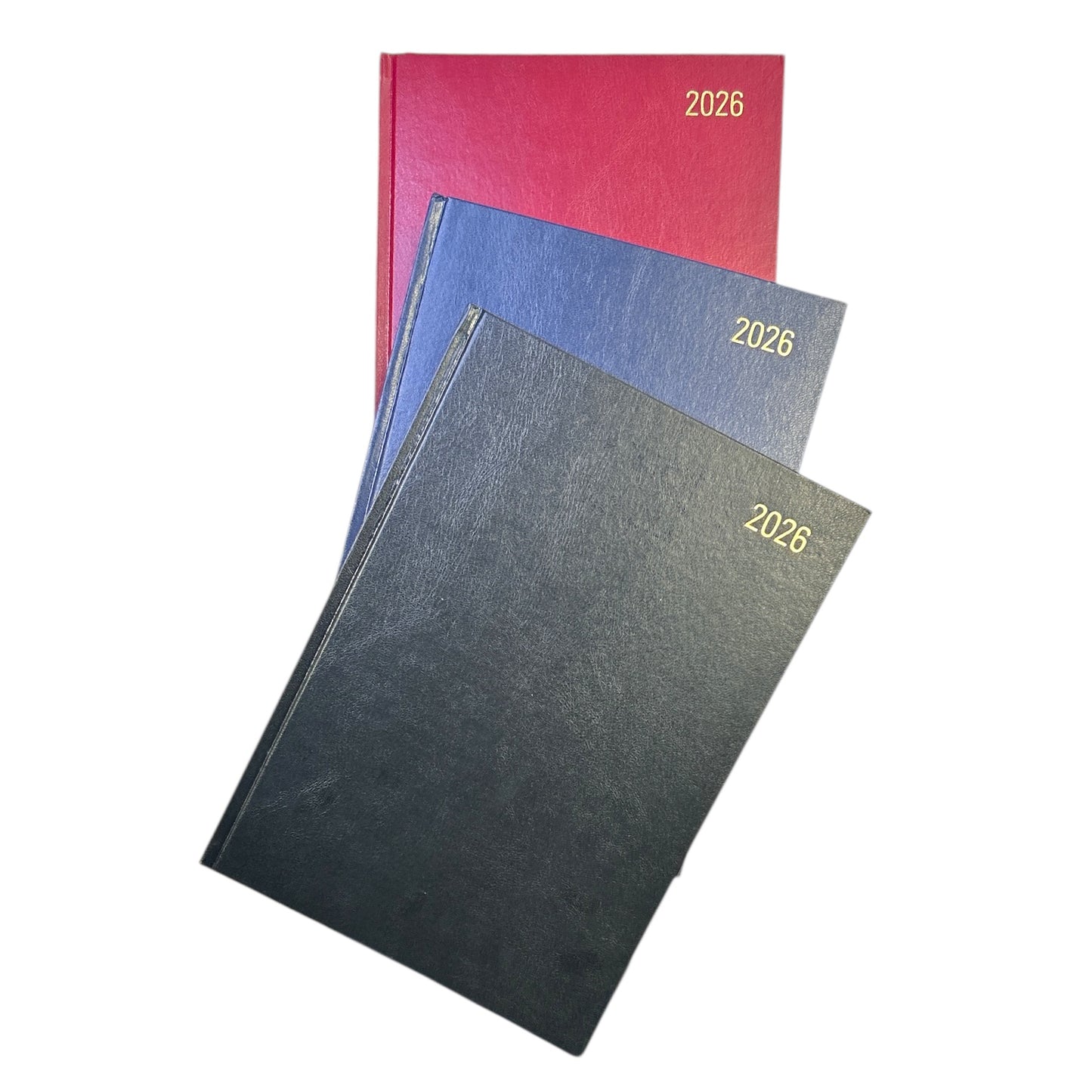 Janrax 2026 A4 2 Pages Per Day Burgundy Desk Diary