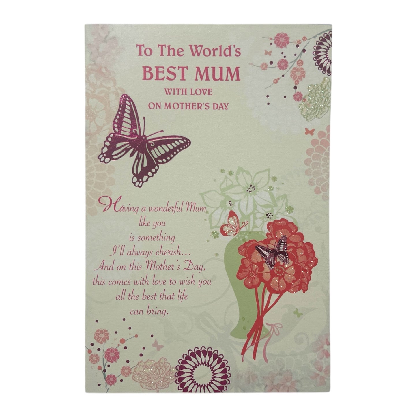 To The World's Best Mum With Love Floral Design Mother's Day Card