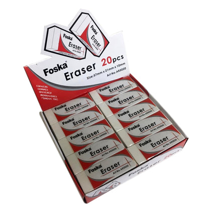Pack of 20 White Erasers