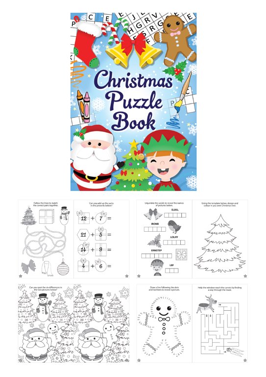 Pack of 6 Mini Christmas Puzzle Books