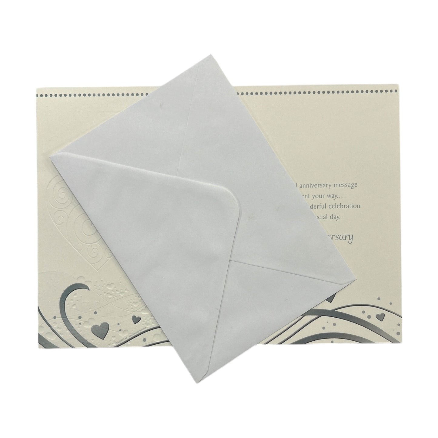Brother & Sister-In-Law Champagne Glass Silver Heart Traditional Design Anniversary Card