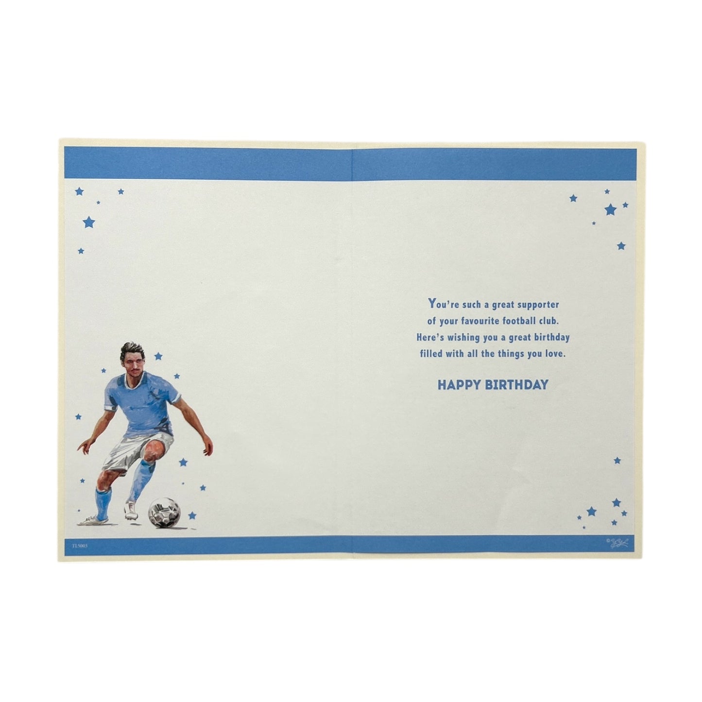 A Man In Light Blue and White Soccer Uniform Customized Male Birthday Card