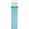 Pack of 10 Powder Blue Striped Paper Straws