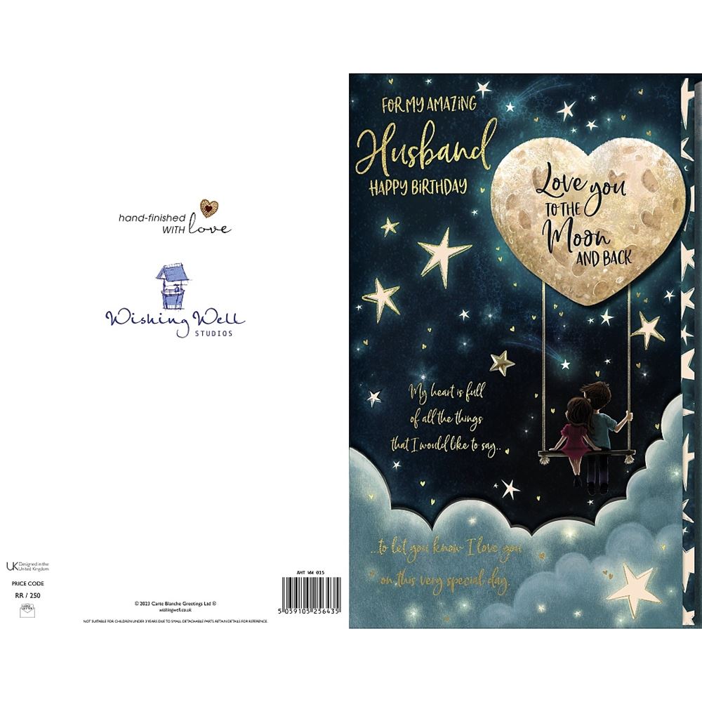 Romantic Night Sky Theme 3D Husband Birthday Card