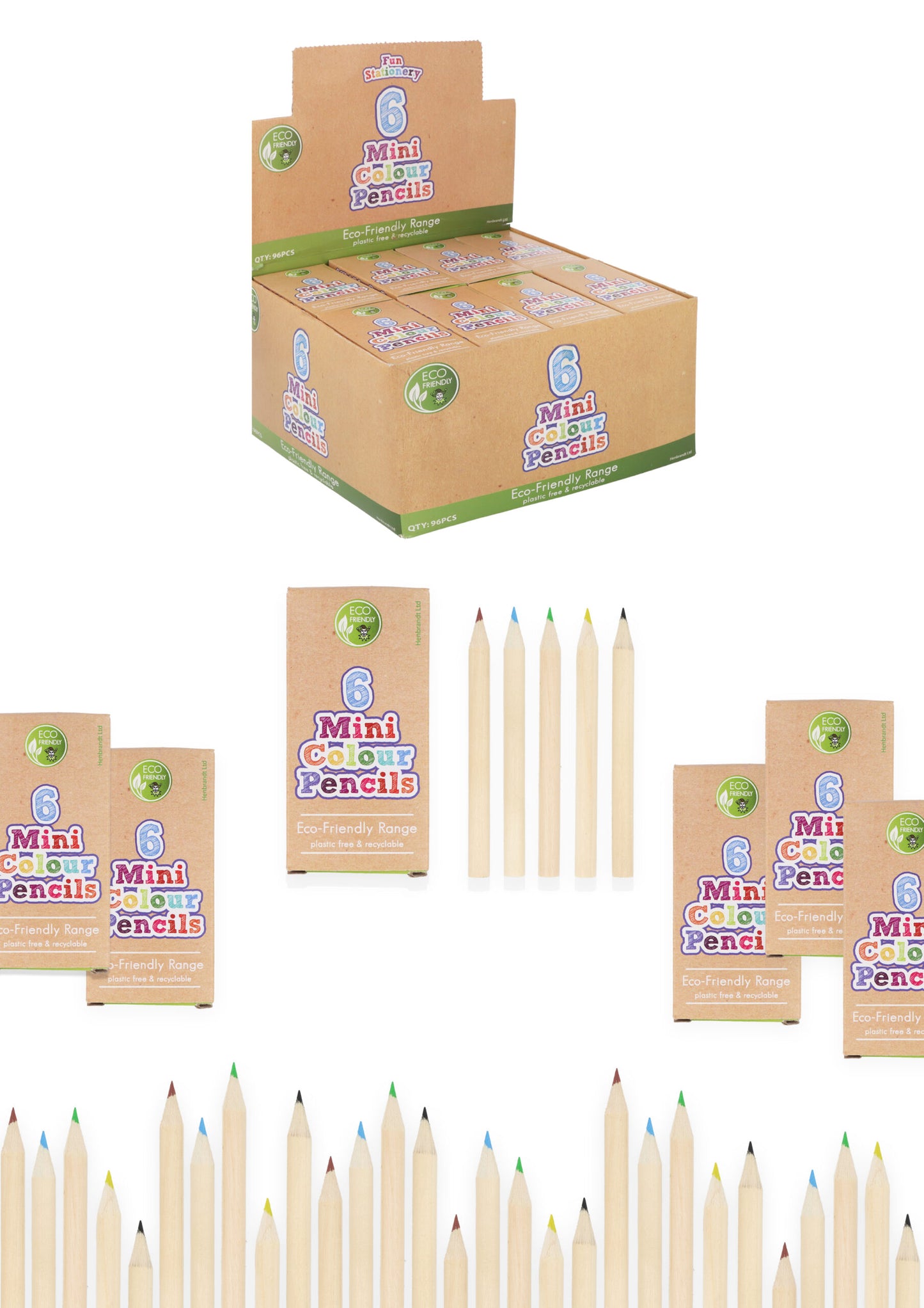 6 Pieces Eco-Friendly Mini Colouring Pencils