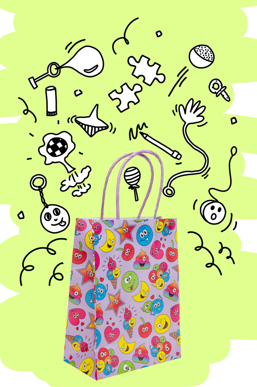 Pack of 12 Emotion Faces Paper Gift Bags