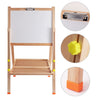 Height Adjustable and Foldable Wood Whiteboard Black Board Easel 57 x 80cm