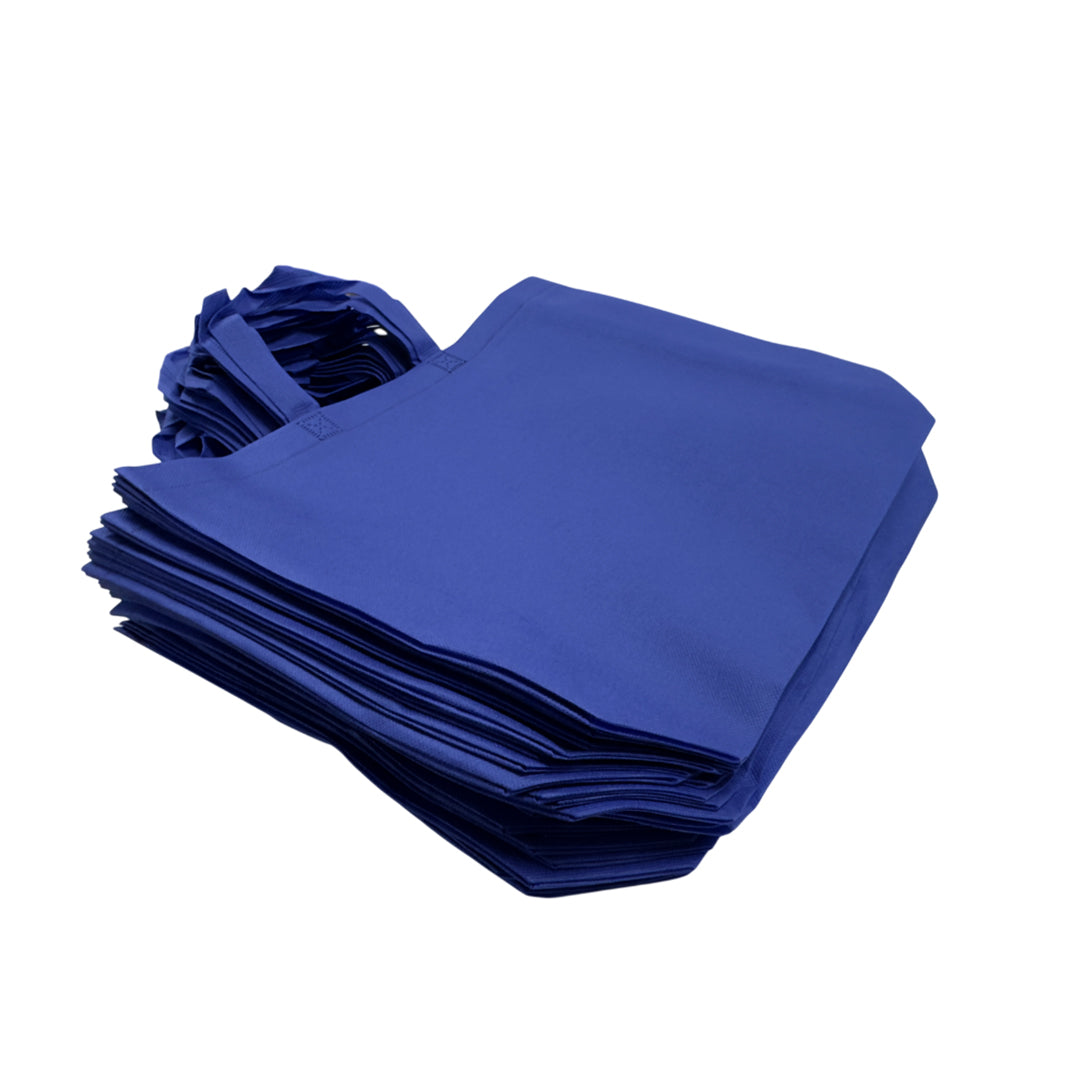 Pack of 25 Blue Coloured 35x25x10cm Non-Woven Bags with Handle