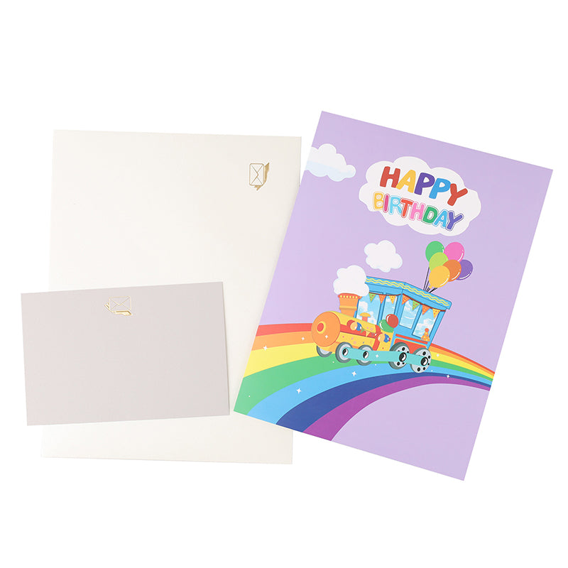 Party on Track 3D Pop Up Train Birthday Card