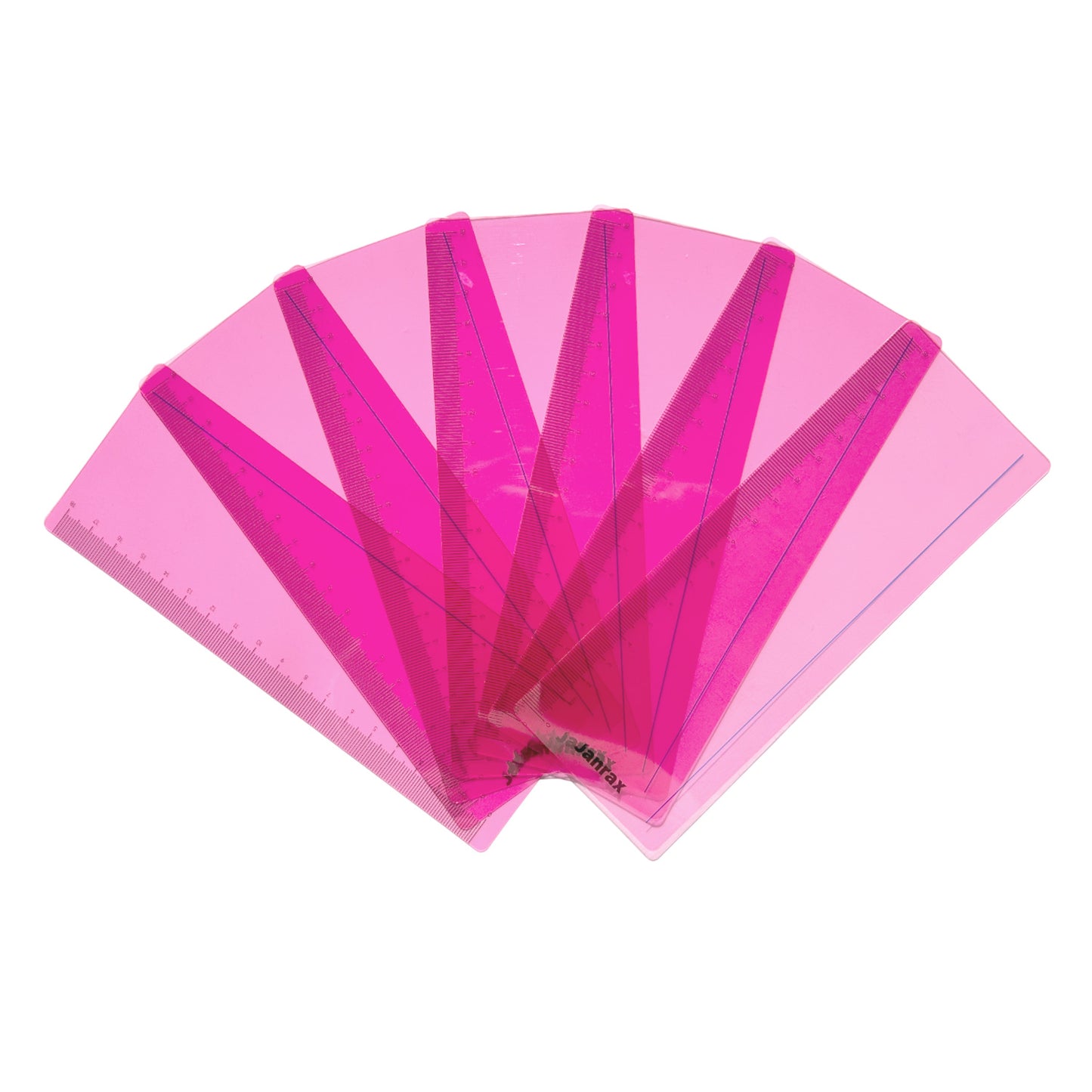Pack of 24 Pink 191x70mm Dyslexia Overlay Reading Rulers – PET Material, Rounded Corners