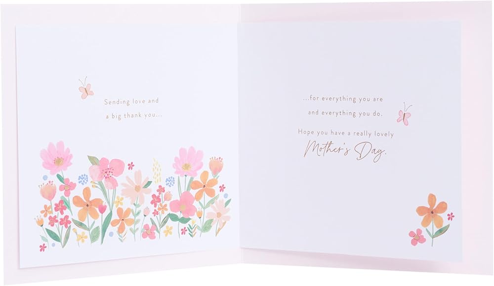 Heart of Painted Flowers Design for Mum from Both Of Us Mother's Day Card