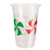 Pack of 8 Peppermint Christmas 16oz Plastic Party Cups