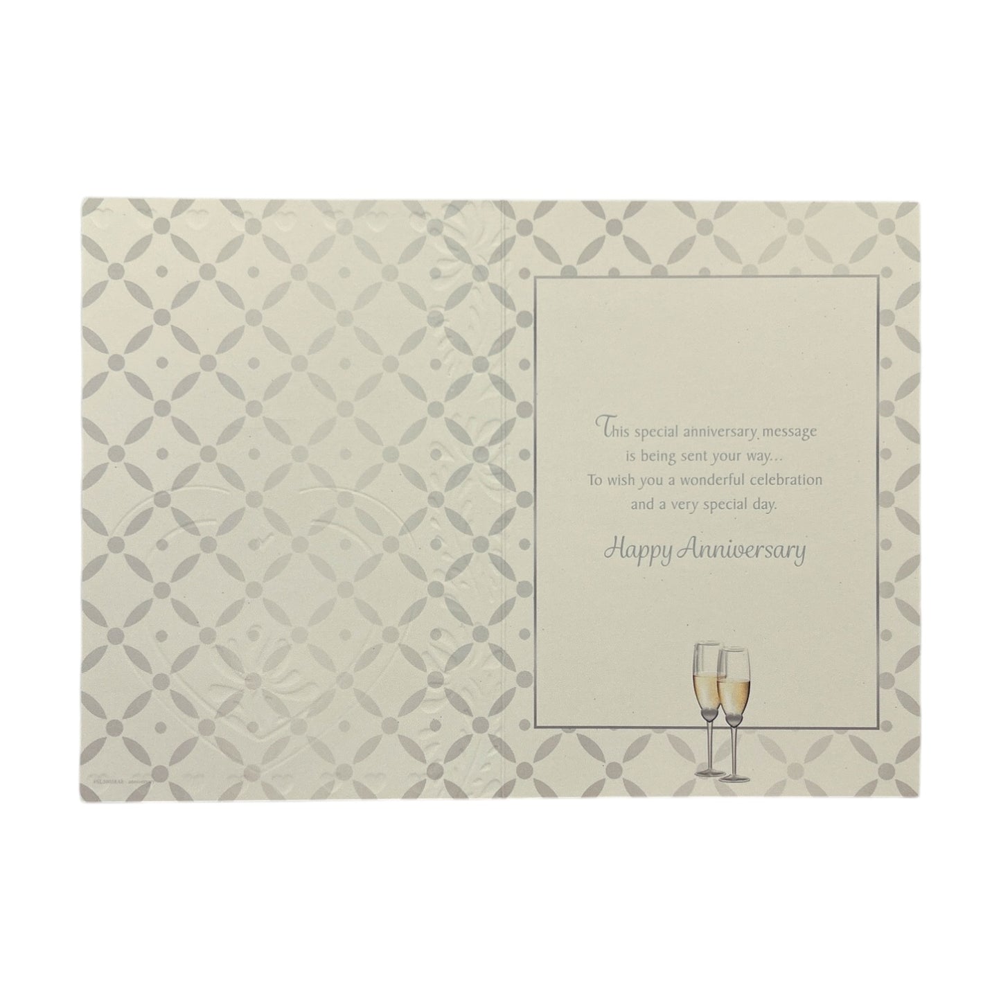 Traditional Champagne Gold and Silver Design Anniversary Card