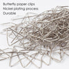 Pack of 12 Nickel Ideal Butterfly Shape 65mm Paper Clips