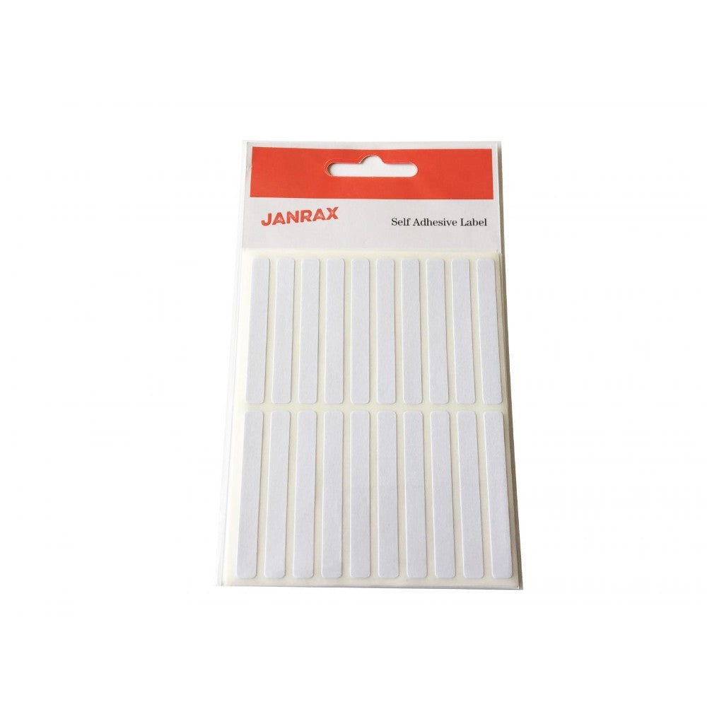 Pack of 140 White 6x50mm Rectangular Labels - Adhesive Stickers