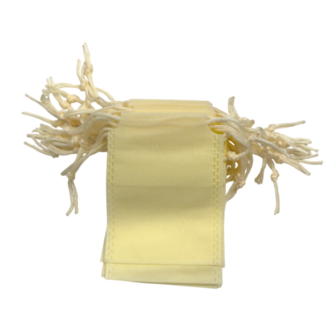 Pack of 100 Ivory Coloured 12x9cm Non-Woven Drawstring Bags