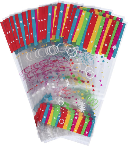 Pack of 20 Rainbow Ribbons Birthday Cellophane Bags 5