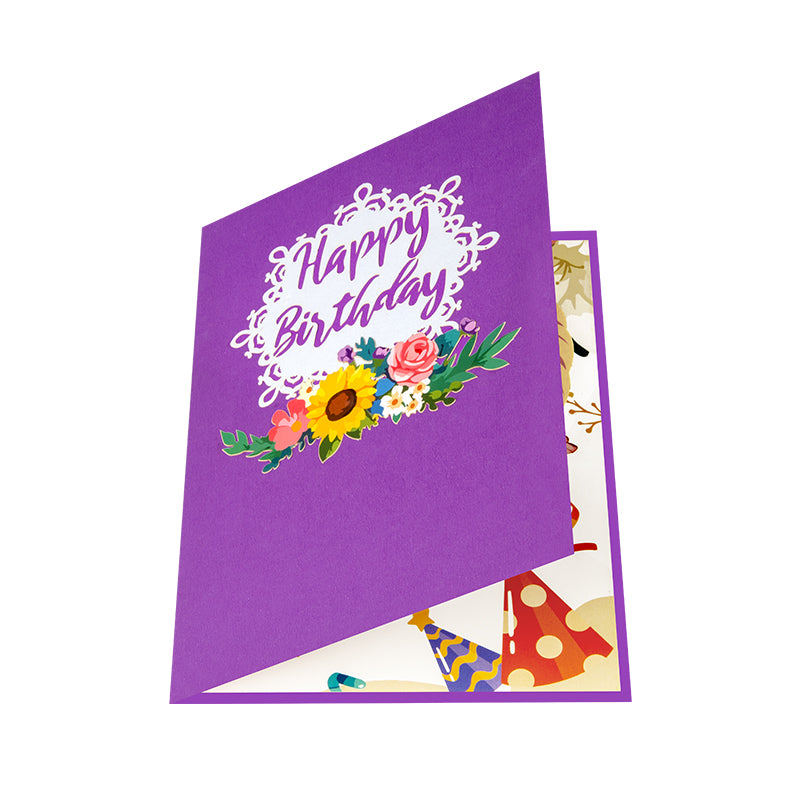 Bloom & Cheer 3D Birthday Basket Pop Up Greeting Card
