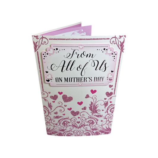 From All Of Us Classic Mini Pink Hearts Design Mother's Day Boxed Card