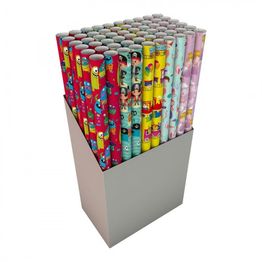 Single 3m x 70cm Kids Design Festive Gift Wrap Roll