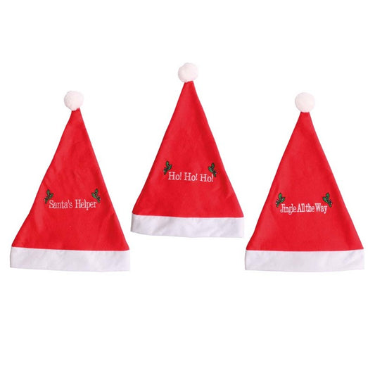 Pack of 3 Plush Christmas Slogan Party Hats