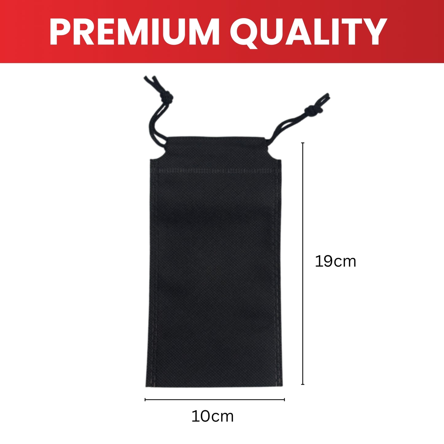 Pack of 100 Blue Coloured 19x10cm Non-Woven Drawstring Bags