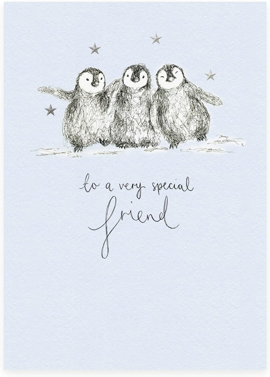 Penguins Design Special Friend Christmas Card