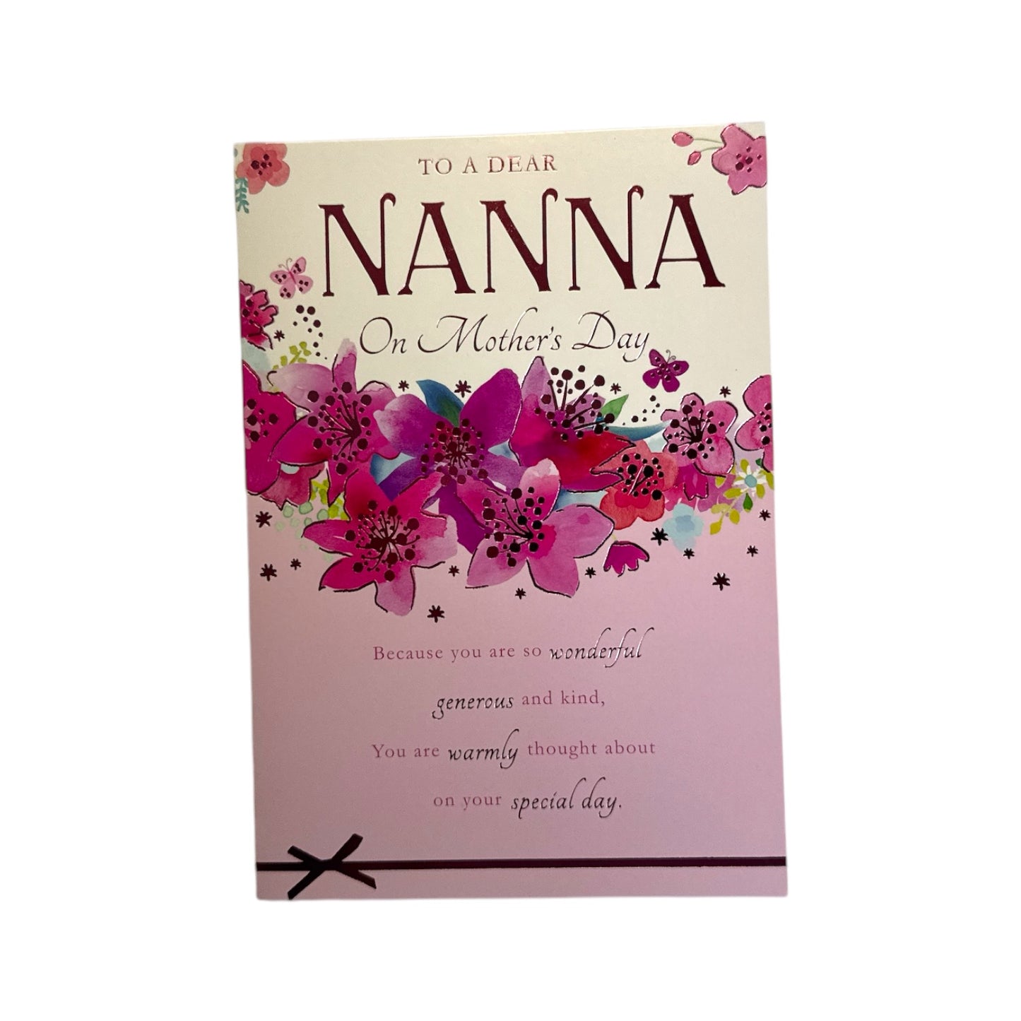 To A Dear Nana Pink Flowers Design Mother's Day Card