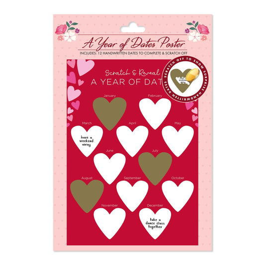 Valentine's Personalisable A Year of Dates Scratch Poster