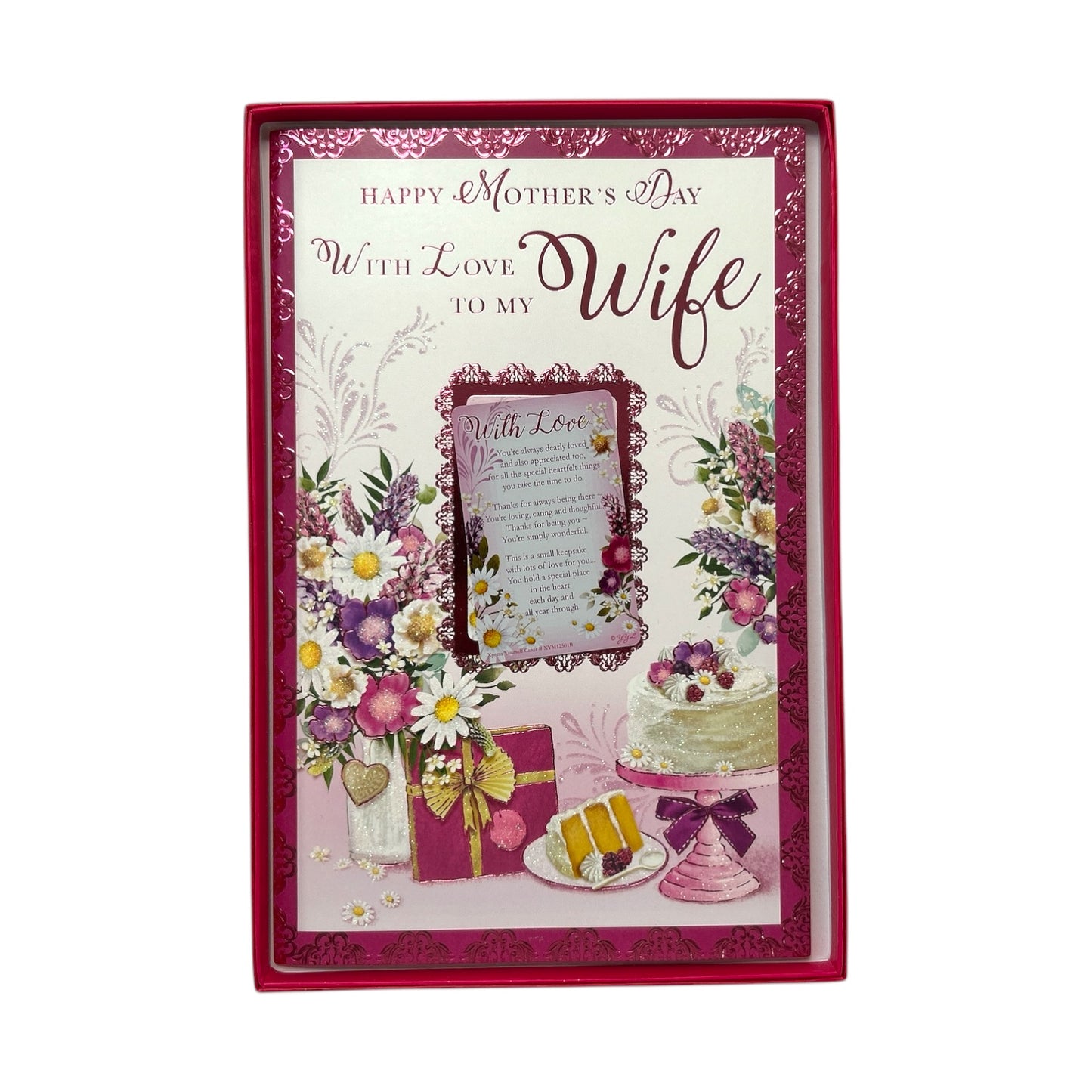 With Love to My Wife Floral Design Keepsake Mother's Day Boxed Card