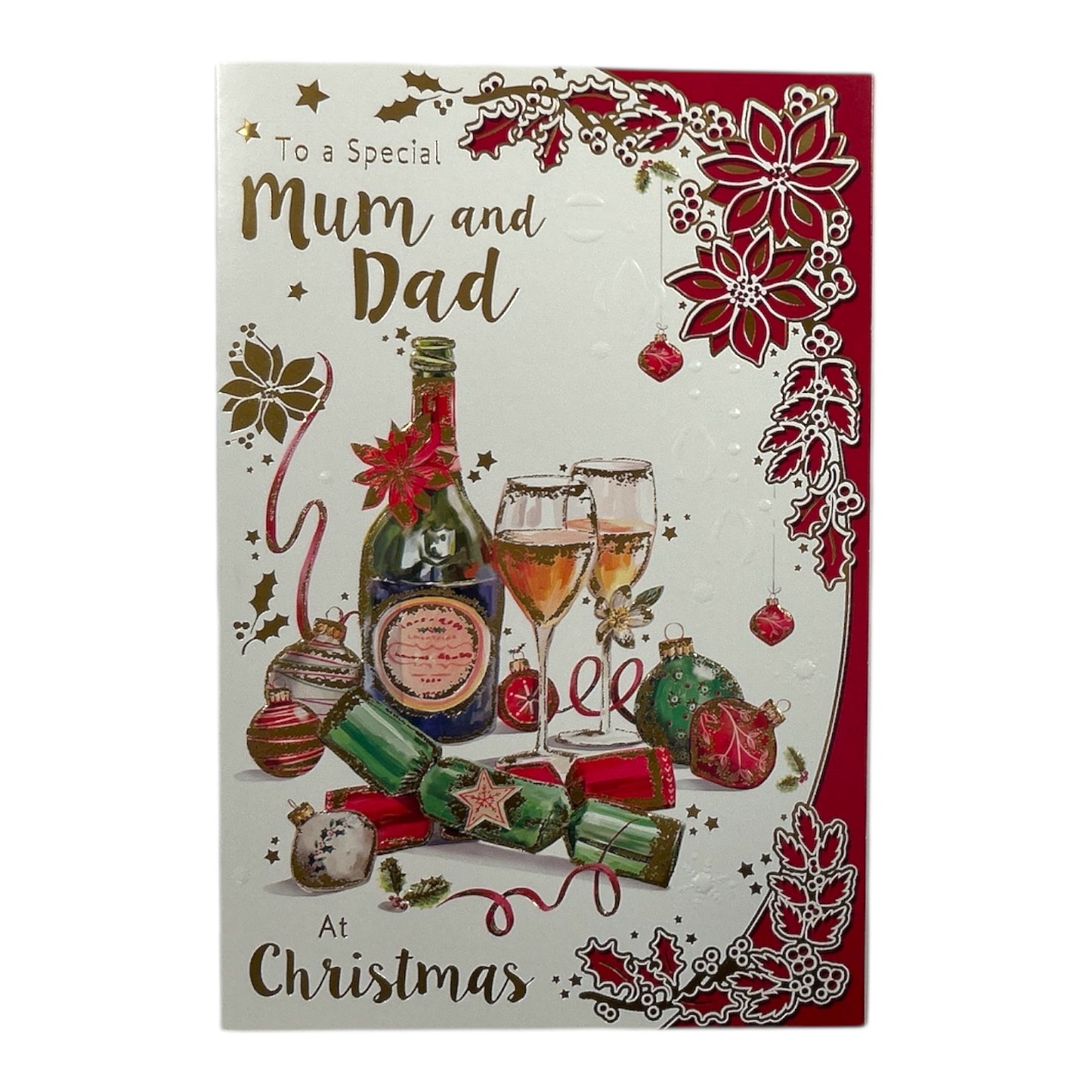 To a Special Mum and Dad Seasonal Sparkle & Love Christmas Card