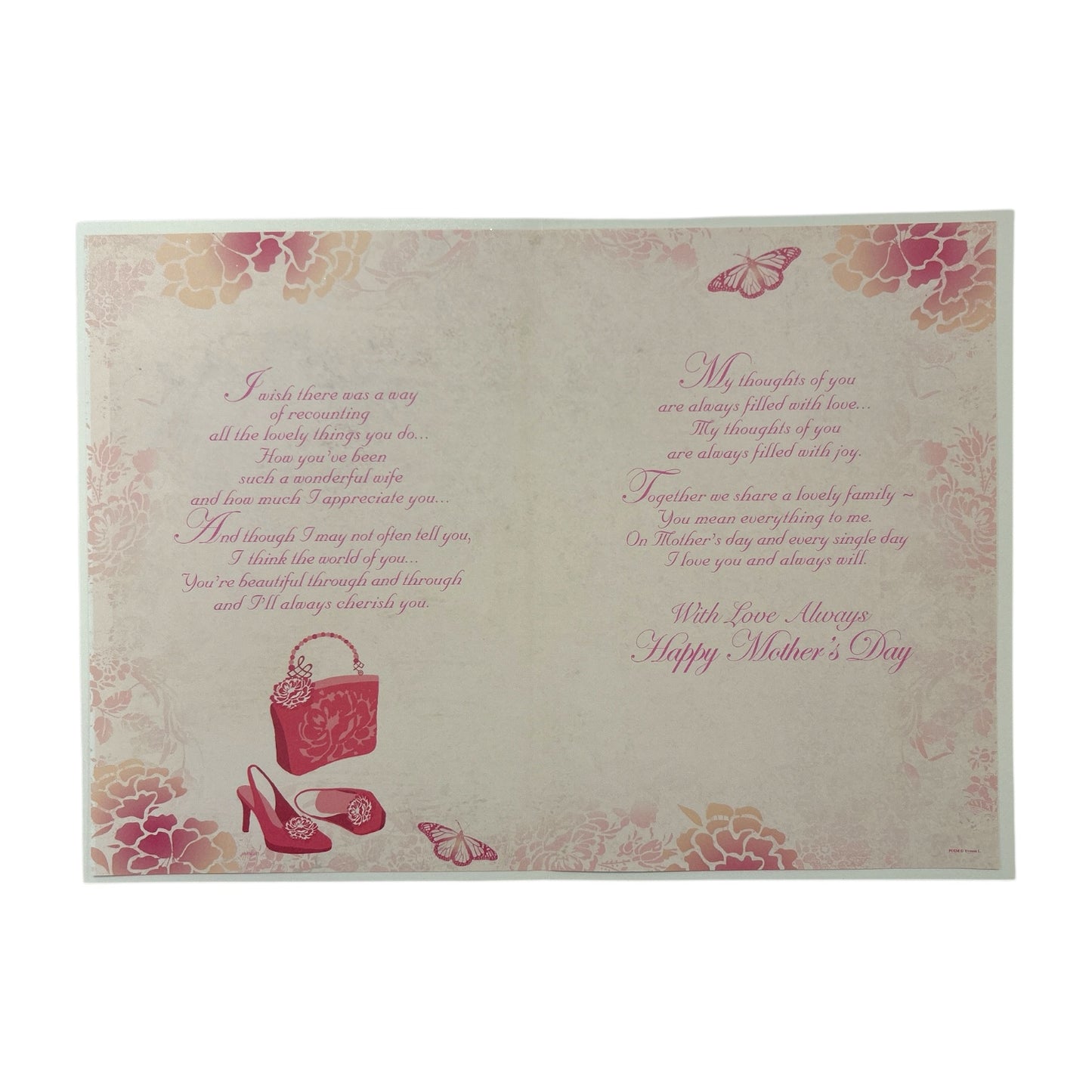 To My Wife Stunning Pink Dress Mother's Day Card