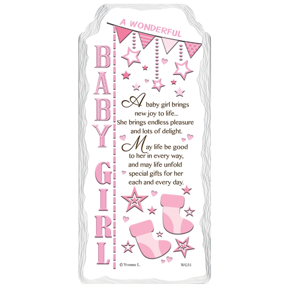 A Wonderful Baby Girl Sentimental Handcrafted Ceramic Plaque