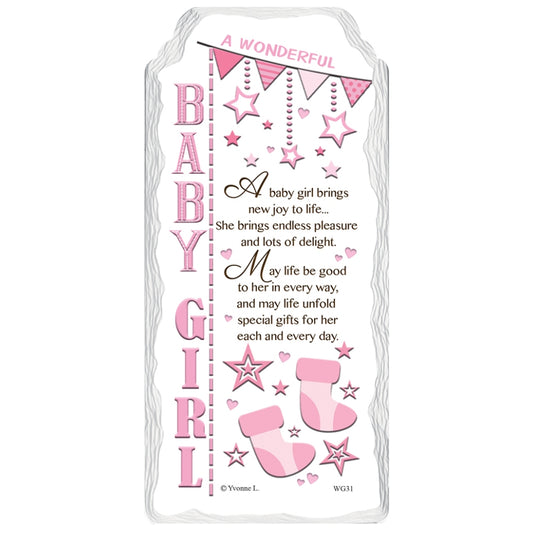 A Wonderful Baby Girl Sentimental Handcrafted Ceramic Plaque