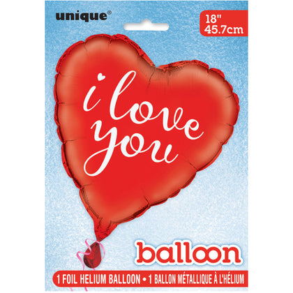 I Love You Red Heart Foil Balloon 18