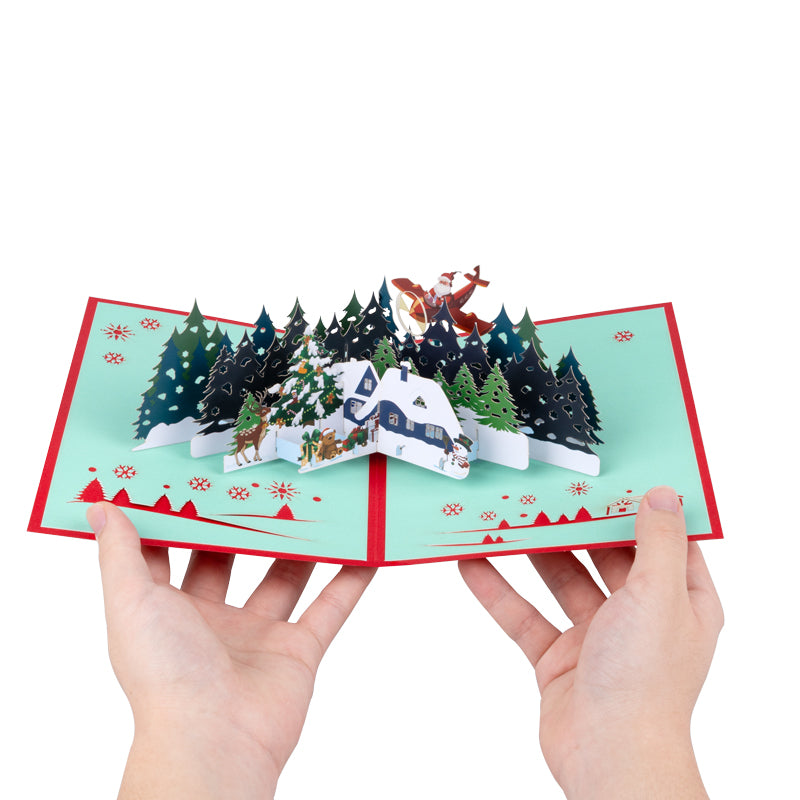 Frost & Starlight Snowy Village 3D Pop Up Christmas Card