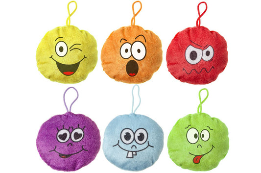 Pack of 24 Solid Colour Emotion Faces Plushie Cushions