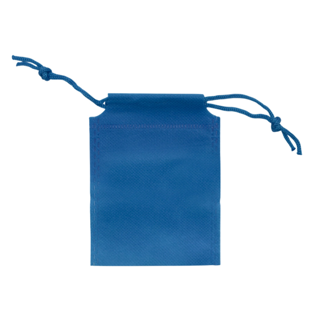 Pack of 100 Light Blue Coloured 12x9cm Non-Woven Drawstring Bags