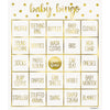 Gold Foil Stamped Baby Shower Bingo Kit for 8